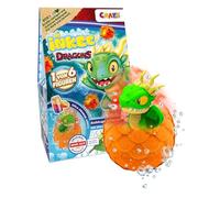 INKEE Surprise Dragons - Bombe de bain pour enfants avec surprise - Jouet dragon à l'intérieur - Boule de bain pour enfant - Parfum orange cola - Plaisir du bain avec surprise (1 x 100 g)