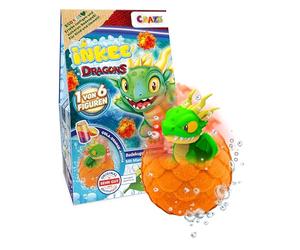 INKEE Surprise Dragons - Bombe de bain pour enfants avec surprise - Jouet dragon à l'intérieur - Boule de bain pour enfant - Parfum orange cola - Plaisir du bain avec surprise (1 x 100 g)