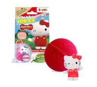 INKEE Surprise Hello Kitty - Bombe de bain avec surprise à l'intérieur - 1 des 6 figurines Hello Kitty à collectionner - Boule de bain 80g parfum Pastèque, huile de Jojoba, rose et rouge