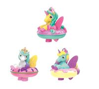INKEE Toys Galupy Licorne de Bain Magique - Lot de 3 Jouets de Bain pour Bébé Arroseurs avec Ailes Thermoréactives - Licorne Squishy Holly, Penny & Lily