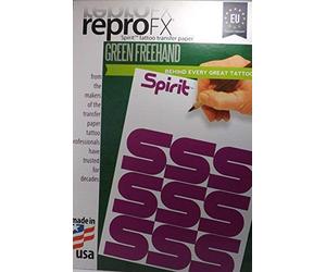 INKgrafiX® Lot de 10 feuilles de papier pour tatouage EU Spirit Green - Sheet Freehand - Allemagne - Professionnel Studio IG04802 Tampons en papier à main libre