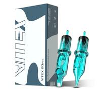 INKin Aiguille Tatouage 7RM 20 Pièces, Cartouche Tatouage #12 Standard 0,35mm Round Magnum avec Membrane, Vitex Professionnelles Jetables Stérile Aiguilles Tatouage pour Machine a Tatouer (1207RM)