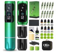 INKin Kit Machine à Tatouer -Machine a Tatouer Kit Complet avec Machine Tatouage 2pcs Batterie 1800mAh, 4.0mm Stroke Length, 20pcs Aiguille Tatouage et 8 Encre Tatouage pour Artistes Tatoueurs- CL4