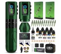 INKin Kit Tatouage Professionnel Complet, Machine Tatouage Sans Fil Avec Course Réglable 2,0-4,2 mm et Batterie 1600mAh, 20Pcs Aiguilles de Tatouage et Tattoo Ink pour Artistes - INKflexo