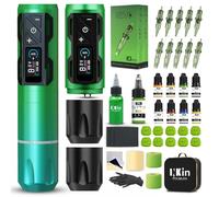 INKin Machine a Tatouer Kit Complet CL4, Machine Tatouage Professionnel 4.0mm Stroke Length 2 1800mAh Batterie Motor Sin Escobillas, Kit Tatouage Debutant Complet avec Aiguille Tatouage Encre Tatouage