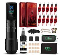INKin Machine a Tatouer Kit Complet, Machine Tatouage avec Course Réglable 2,0-4,5mm et Écran Numérique OLED, Kit Tatouage avec 1800mAh Batterie 20pcs Aiguille Tatouage pour Tatoueur -Inferno