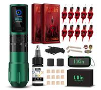 INKin Machine a Tatouer Kit Complet, Machine Tatouage avec Course Réglable 2,0-4,5mm et Écran Numérique OLED, Kit Tatouage avec 1800mAh Batterie 20pcs Aiguille Tatouage pour Tatoueur -Inferno