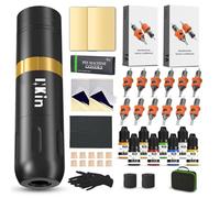 INKin Machine a Tatouer Kit Complet, Ultra Kit de Tatouage Debutant Complet avec Batterie 1500mAh, Machine Tatouage 3.5mm Stroke de Course avec 16 Aiguille Tatouage et 10 Tattoo Ink pour Artistes