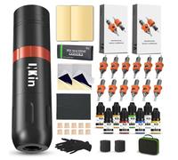 INKin Machine a Tatouer Kit Complet, Ultra Kit de Tatouage Debutant Complet avec Batterie 1500mAh, Machine Tatouage 3.5mm Stroke de Course avec 16 Aiguille Tatouage et 10 Tattoo Ink pour Artistes