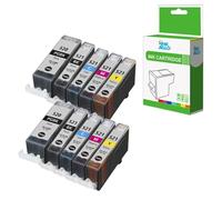 InkJello Compatible Cartouche d'encre de Remplacement pour Canon Pixma iP3600 iP4600 iP4700 MP540 MP550 MP560 MP620 MP630 MP640 MP980 MP990 MX860 MX870 PGI-520 CLI-521 (BK/C/M/Y, 10-Pack)