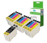 InkJello Compatible Encre Cartouche Remplacement pour Epson Stylus CX4300 D120 D5050 D78 D92 DX400 DX4000 DX4050 DX4400 DX4450 DX5000 DX5050 DX6000 DX6050 DX7000F T0711 T0891 (B/C/M/Y, 14-Pack)