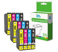 InkJello Compatible Encre Cartouche Remplacement pour Epson XP-455 XP-452 XP-445 XP-442 XP-435 XP-432 XP-355 XP-352 XP-345 XP-342 XP-332 XP-257 XP-255 XP-247 XP-245 XP-235 T2996 (BK/C/M/Y, 12-Pack)