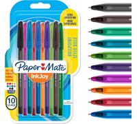 Inkjoy 100 Cap Ballpoint Pen Medium Tip 1.0 Mm Assorted Colours Pack Of 8+2 (1956751)