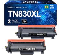 InkNI Lot de 2 Cartouches de Toner de Rechange pour imprimante Brother TN830XL TN830 TN 830 XL pour imprimante HL-L2460DW DCP-L2640DW HL-L2480DW HL-L2400D HL-L2405W MFC-L2820DW (Noir)