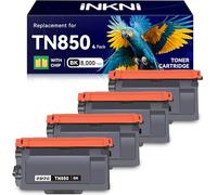 InkNI Lot de 4 cartouches de toner de rechange TN850 pour Brother TN850 TN820 TN880 à haut rendement compatible avec imprimante Brother DCP-L5600DN HL L5000D HL L5200DW L6200DW L5850DW L6700DW Noir