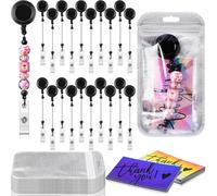 Inkoby Ensemble de Bobines de Badges en Perles, Support Rétractable pour en Perles, Bricolage, Fabrication Artisanale A