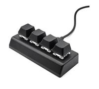 Inkoby Mini Clavier mécanique à 4 Touches en Un - Sélection complète - Copier - Coller - Clavier de Bureau - Clavier Portable pour Dessin - Clavier mécanique programmable - Clavier de A
