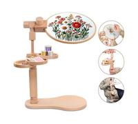 Inkoby Support de Cerceau à Broder, Support de Broderie avec Disque, Support de Cerceau à Broder en Bois de Hêtre Facile à Utiliser pour Les Projets D'Artisanat d'art