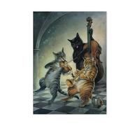 Inkognito Carte postale A6 • 1247 « Musikatzen » de Reinhard Michl • Fantastique • Chats • Anniversaire