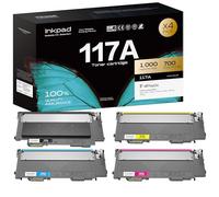 iNKPAD 117A W2070A Toner Compatible pour HP 117A pour Laser Couleur MFP 179fnw 150nw 178nwg 179fwg 178nw 150a 150w W2070A W2071A W2072A W2073A (Noir Cyan Magenta Jaune)