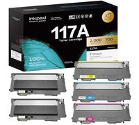 iNKPAD 117A W2070A Toner Compatible pour HP 117A pour Laser Couleur MFP 179fnw 150nw 178nwg 179fwg 178nw 150a 150w W2070A W2071A W2072A W2073A (2*Noir Cyan Magenta Jaune)