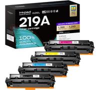 iNKPAD 219A 219X MFP 3302FDWG Toner avec puce : lot de 4 cartouches de rechange compatibles pour HP 219A 219X W2190A pour Color LaserJet Pro MFP 3302SDWG 3302FDNG 3302FDW 3302SDW 3302FDN 3202DN Noir