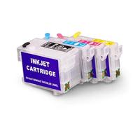 Inkpro - 4 Cartouches d'encre Rechargeables compatibles avec Epson T27 XL Noir, Cyan, Magenta, Jaune pour Workforce WF-3620, 3640, 7110, 7210, 7610, 7615, 7620, 7710, 7715, 7720