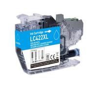 Inkpro Cartouche d'encre compatible avec Brother LC-422 XL C cyan pour MFC-J5340, MFC-J5345, MFC-J5740, MFC-J6540, MFC-J6590, MFC-J6940 avec puces neuves avec indicateur de niveau d'encre