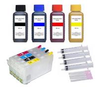 Inkpro Cartouches d'encre Rechargeables compatibles Epson 405 XL + 4 x 100 ML d'encre de Sublimation pour WF-7310, 7830, 7835, 7840, Pro WF-3820, 3825, 4820, 4825, 4830