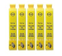 Inkpro Lot de 5 cartouches d'encre imprimante compatibles avec Epson T2714, T27XL Jaune pour Workforce WF-3620, 3620, 3640, 7110, 7210, 7610, 7615, 7620, 7710, 7715, 7720
