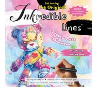 Inkredible Lines Spooky Cute Halloween - Ink tracing coloring book: The original version: draw the lines with a black pen, stress relief activity, relaxation and letting go
