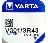 INKSTORE VARTA Pile oxyde Argent pour Montres, V301 (SR43), 1,55 Volt
