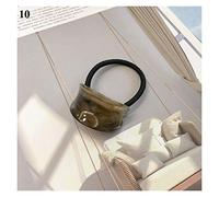 InkTank Mjwlgs Bandeau pour queue de cheval rétro en acétate Rubies Corde élastique pour cheveux en bois mat géométrique Anneau pour cheveux Cravates Support de queue de cheval Accessoires pour