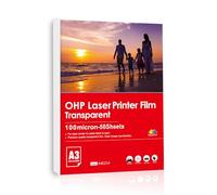 Inkuway OHP 50 Feuilles A3 Papier Transparente Imprimable Laser Film