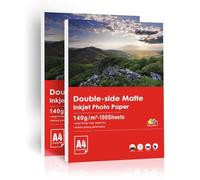 Inkuway Papier Photo Imprimante Mat 140Gsm A4 200 Feuilles pour Présentations, Brochures - Imprimable Recto Verso sur Imprimantes Jet d'Encre