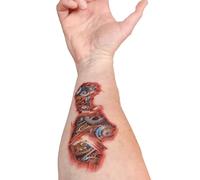 Inkwear - Tatouage temporaire 3D Spécial FX CYBORG Robot Transfert temporaire Halloween - 2 Exemplaires - Futuriste, Robotique - Multicolor - 17.8 x 7.6 cm - Étanche - Enfant