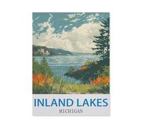 Inland Lakes, Michigan,Puzzles pour Adultes 1000 Pièces Puzzles pour Adultes pour Enfants Puzzle en Bois Ados Jeux Éducatifs Anti-Stress Jouet Cadeau(75x50cm)-CJ40