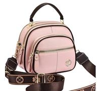 INLANDSIS Bousalutend Sac à bandoulière classique en cuir de luxe avec compartiments multifonctionnels, large bandoulière réglable, rose, 1