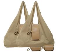 INLANDSIS Sac fourre-tout porte-clés, léger et compact en cuir végétalien, mini sacs pliables avec porte-clés, se transforme en sac de courses spacieux, 2 - Kaki, size