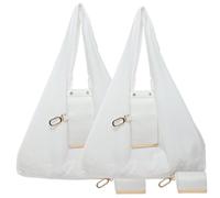 INLANDSIS Sac fourre-tout porte-clés, léger et compact en cuir végétalien, mini sacs pliables avec porte-clés, se transforme en sac de courses spacieux, 2-Blanc, size