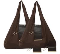 INLANDSIS Sac fourre-tout porte-clés, léger et compact en cuir végétalien, mini sacs pliables avec porte-clés, se transforme en sac de courses spacieux, 2-Café, size
