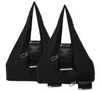 INLANDSIS Sac fourre-tout porte-clés, léger et compact en cuir végétalien, mini sacs pliables avec porte-clés, se transforme en sac de courses spacieux, 2-Noir, size