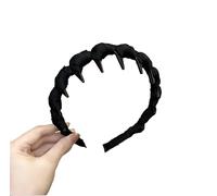 INLANDSIS Serre-tête élégant tressé en forme de U avec dents de requin ondulées en forme de crâne (X89 Noir)