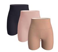 INLANDSIS Sixthpandas - Short gainant sans couture - Taille haute - Contrôle du ventre - Pour femme, Noir + couleur peau + bronze, S