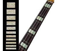Inlaystickers Marqueurs de Frettes pour Guitares & Basses - Jazz Bass blocs - Perle Blanche Vieillie FB-101J-AW