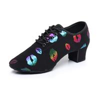 Inlefen Chaussures de Danse Latine de Salon pour Femmes Fille Tango Sasha Jazz Modern Dance Chaussures de Danse pour Femmes Chaussures pour professeurs 5cm Oxford Cloth Professional Ballroom Shoes