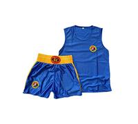 Inlefen Enfants Sanda Vêtements Garçons et Filles Adulte Boxe Boxe Shorts Muay Thai Vêtements Arts Martiaux Formation Vêtements,Bleu,EU 100 = Tag 110: Recommended height:105-115cm