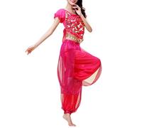 Inlefen Femmes Danse du Ventre Danse Indienne Performance Jupes en Mousseline Brillant Combinaisons de Danse Orientale Halloween Carnaval Danse Vêtements de Spectacle