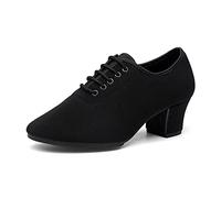 Inlefen Femmes Latin Chaussures de Danse Salsa Tango Lacer Cuir Dansant Talon épais Chaussures de Danse