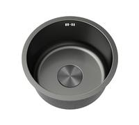 Inless 304 Mini évier rond en acier avec trop-plein, support encastrable pour camping-car, bar, Reurant et Slish 28 cm
